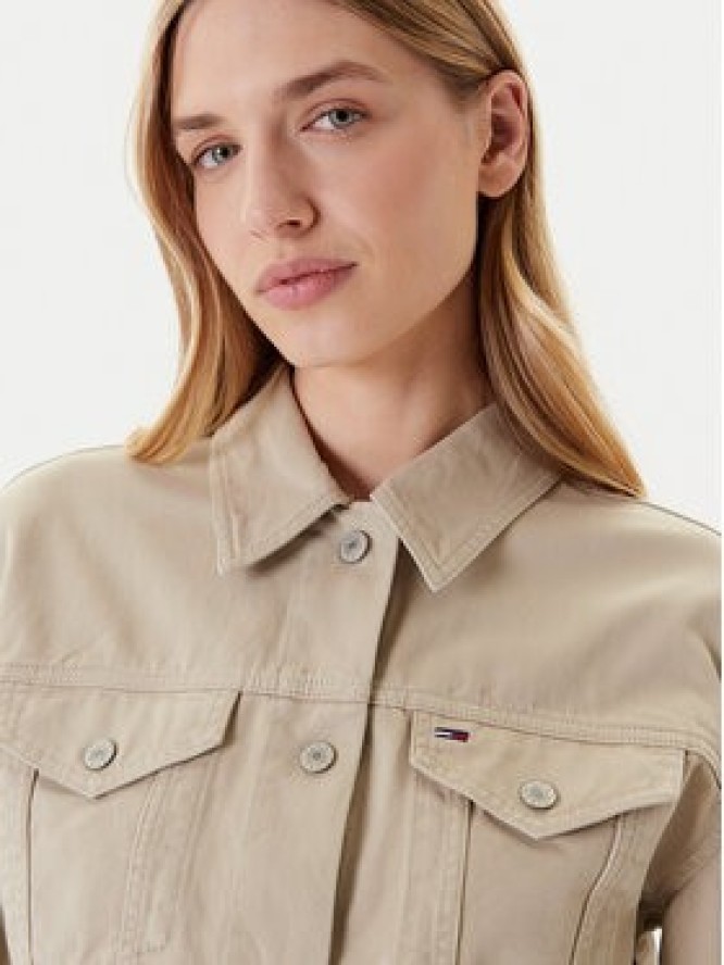 Tommy Jeans Kurtka jeansowa Flag DW0DW21431 Beżowy Regular Fit