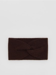 Opaska na głowę z wełną - ciemnobrązowy
