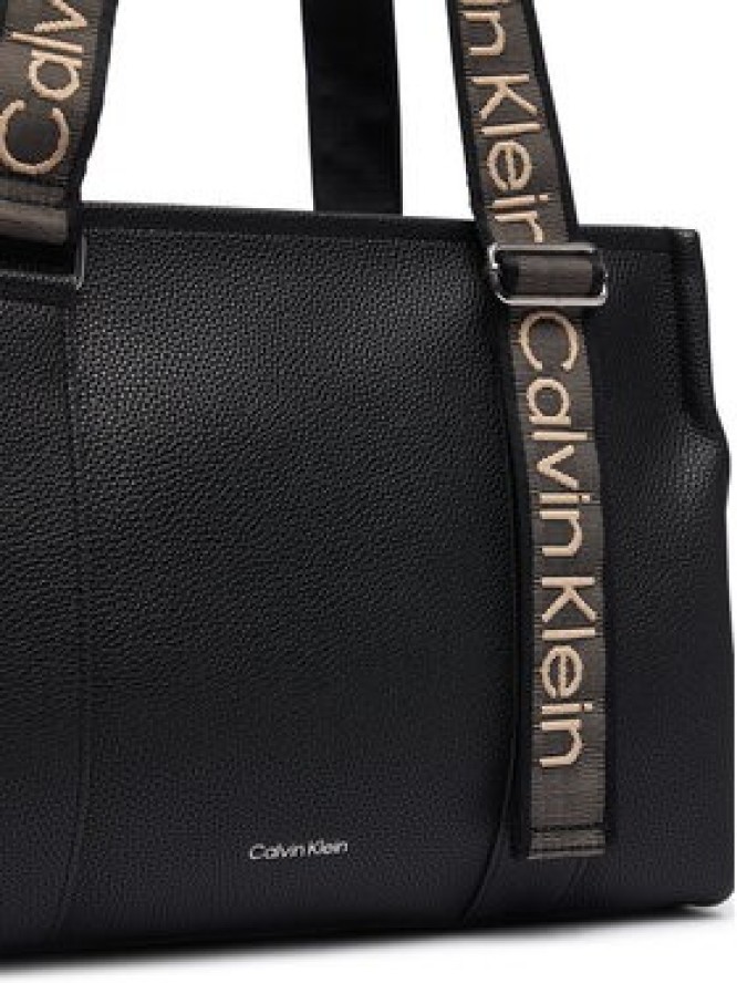Calvin Klein Torebka Webbing Adj Strap Tote LV04F3644G Czarny