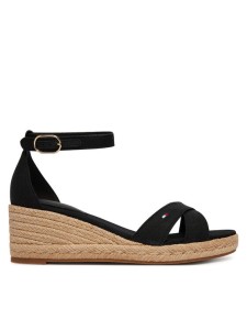 Tommy Hilfiger Espadryle Mid Wedge Espad X Cross FW0FW09332 Czarny