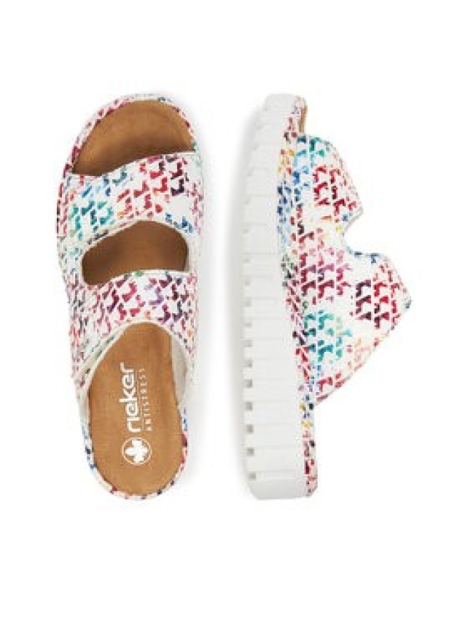 Rieker Klapki V1392-90 Biały