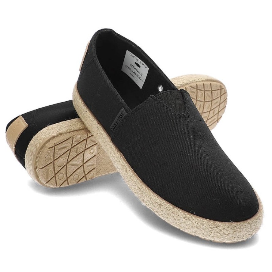 Czarne Espadryle Cross Jeans Wygodne Buty Damskie