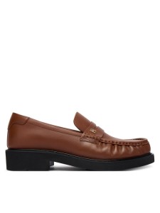 Tommy Hilfiger Loafersy Th Square Toe Leather Loafer FW0FW08977 Brązowy
