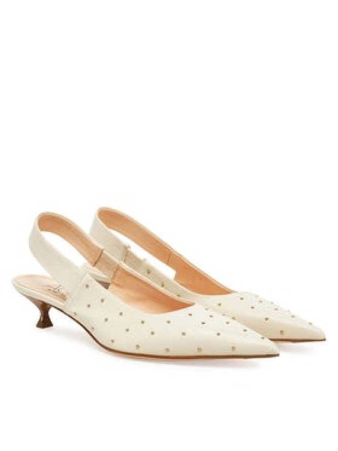 AGL Czółenka Lenor Studs D167022PCKS057G447 Écru