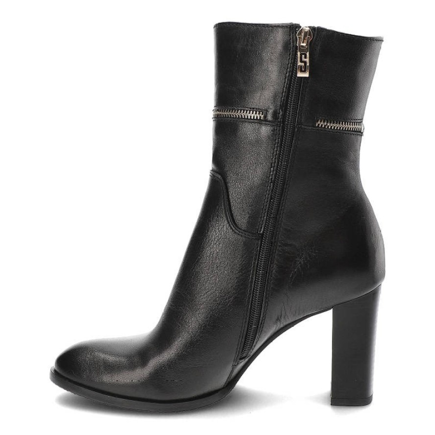 Czarne Eleganckie Botki Simen Na Obcasie