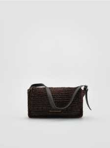 Pleciona torebka handmade - ciemnobrązowy