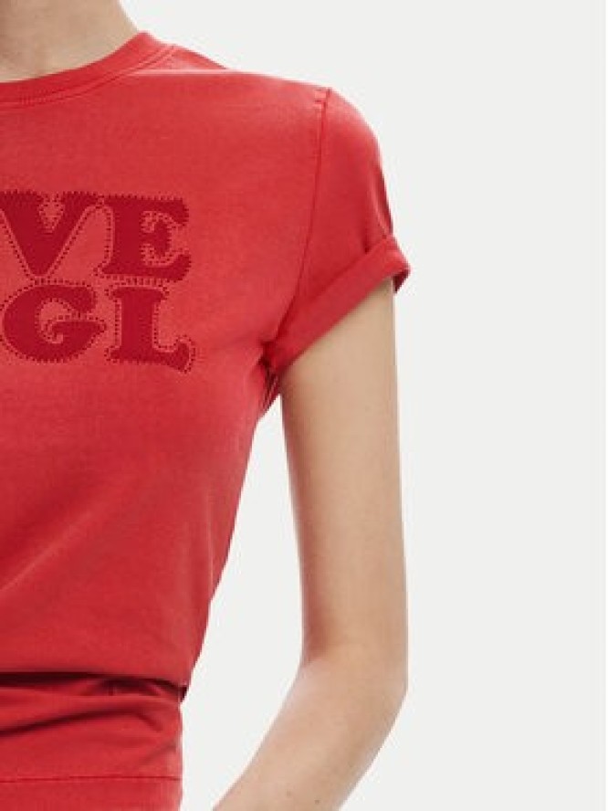 Desigual T-Shirt Love Dsgl 25SWTK10 Czerwony Regular Fit