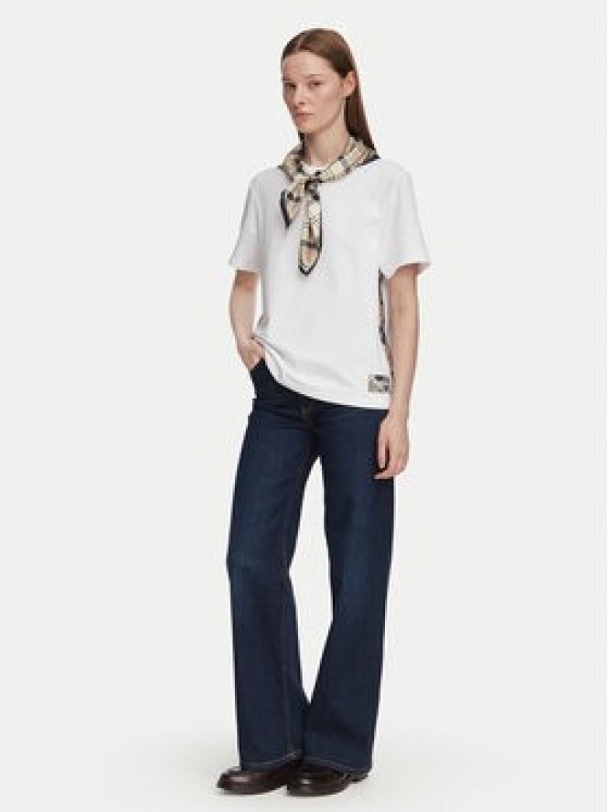 Barbour T-Shirt Fawne LML0938WH11 Biały Regular Fit