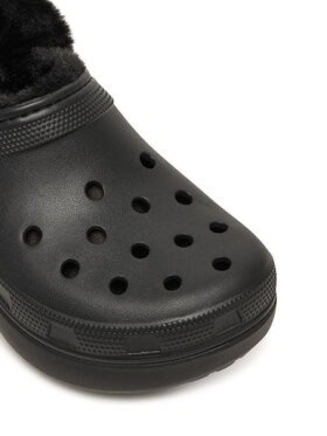 Crocs Klapki Classic Platform Fuzz Lined Clog 212854 Czarny