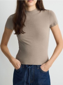 T-shirt regular - beżowy