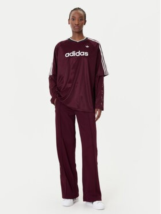 adidas Bluzka KC6432 Bordowy Oversize
