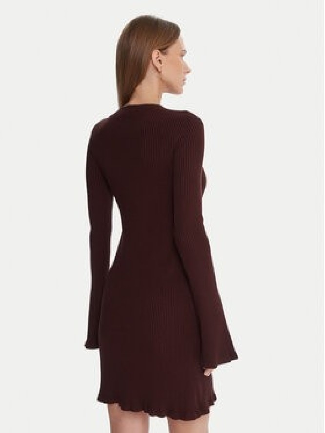 Kontatto Sukienka dzianinowa 3M0819C Bordowy Slim Fit