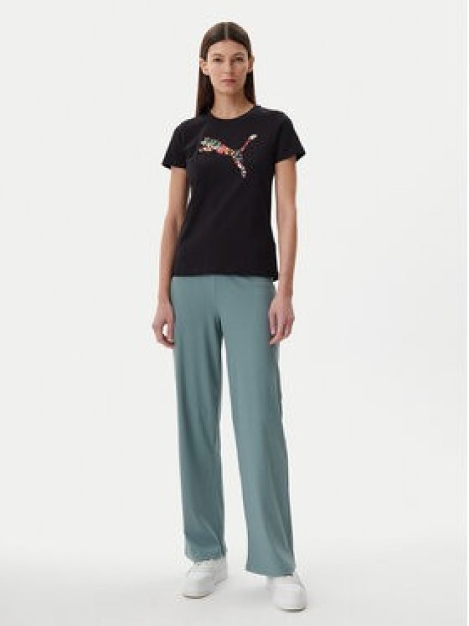 Puma T-Shirt Floral Cat 685081 Czarny Regular Fit