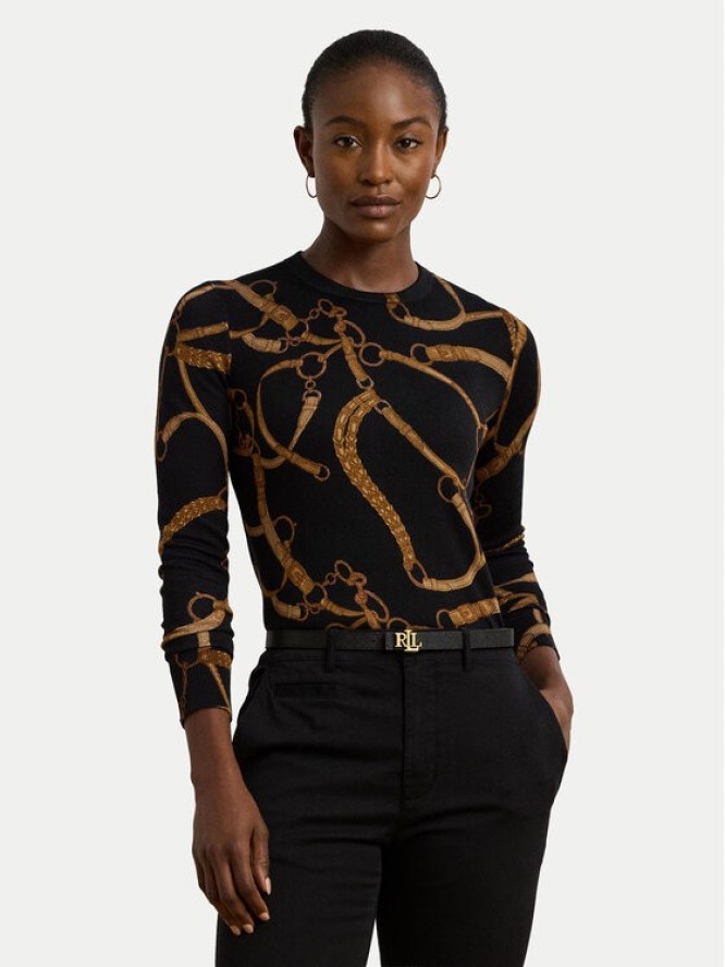 LAUREN RALPH LAUREN Bluzka 200971373001 Czarny Slim Fit