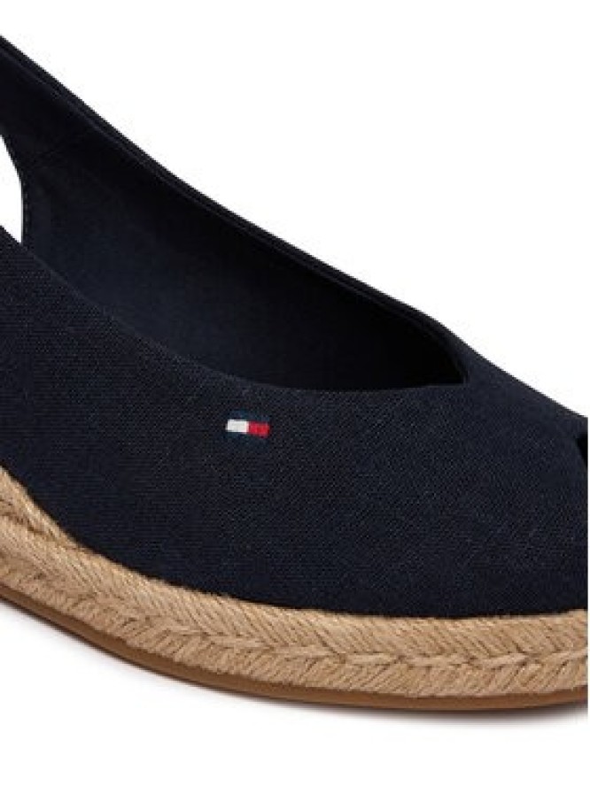 Tommy Hilfiger Espadryle Mid Wedge Espad Slingback FW0FW09228 Granatowy