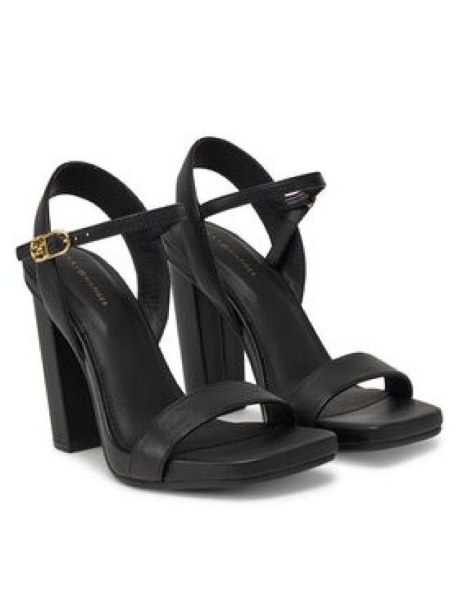 Tommy Hilfiger Sandały High Heel Leather Sandal FW0FW08534 Czarny