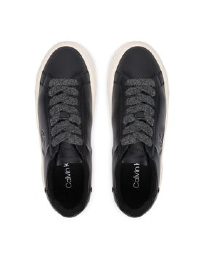 Calvin Klein Sneakersy Flatform Laceup Lth Wl HW0HW03229 Czarny