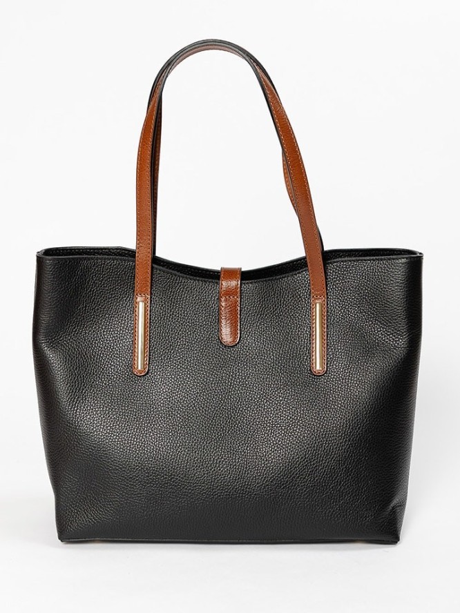 Mia Tomazzi Skórzana torebka "Gaffurio" w kolorze czarnym - 35 x 28 x 14 cm rozmiar: onesize