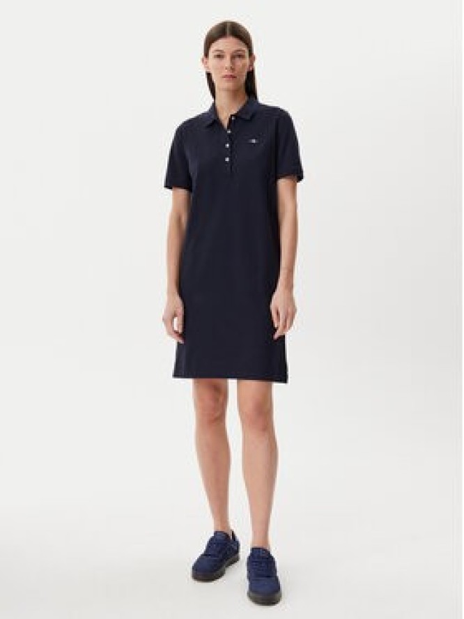 Gant Sukienka codzienna Shield 4201529 Granatowy Regular Fit