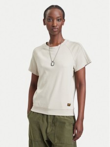G-STAR T-Shirt Raglan D24512-D976 Beżowy Regular Fit