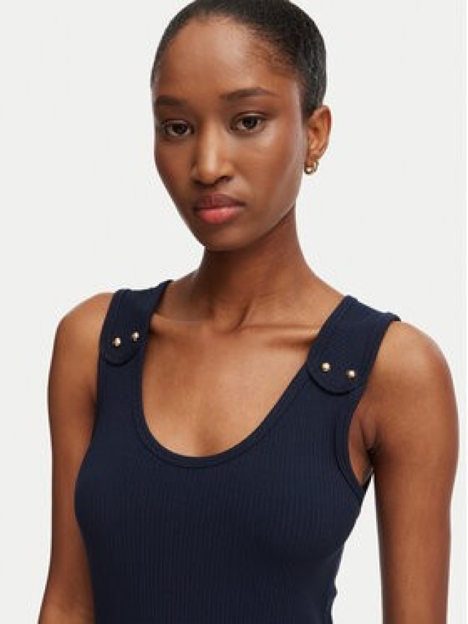 Tommy Hilfiger Top WW0WW52112 Granatowy Slim Fit