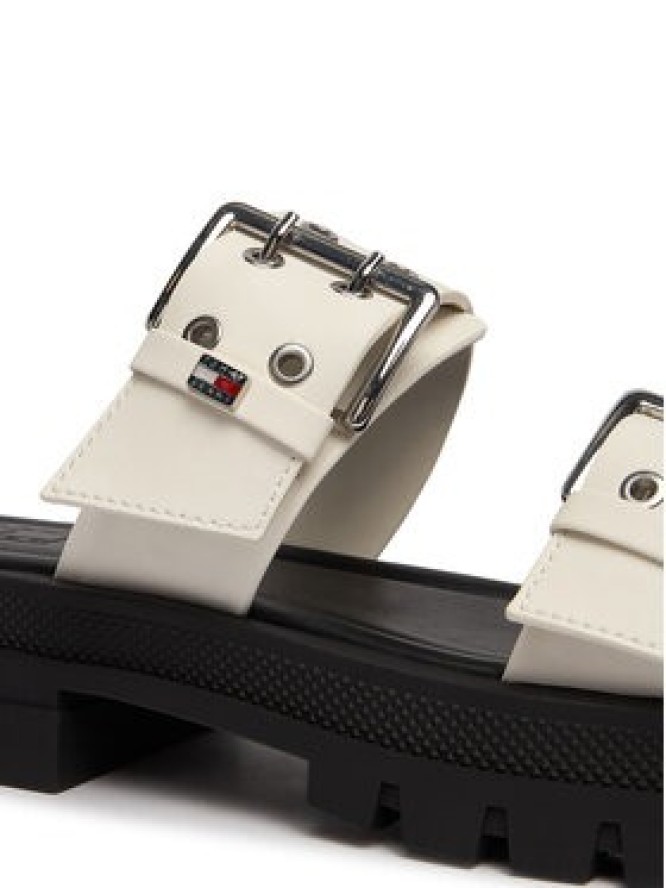 Tommy Jeans Klapki Tjw Buckle Straps Sandal EN02966 Écru