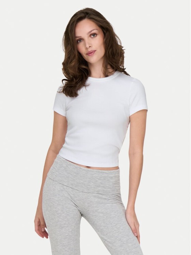 ONLY T-Shirt Val 15339774 Biały Slim Fit