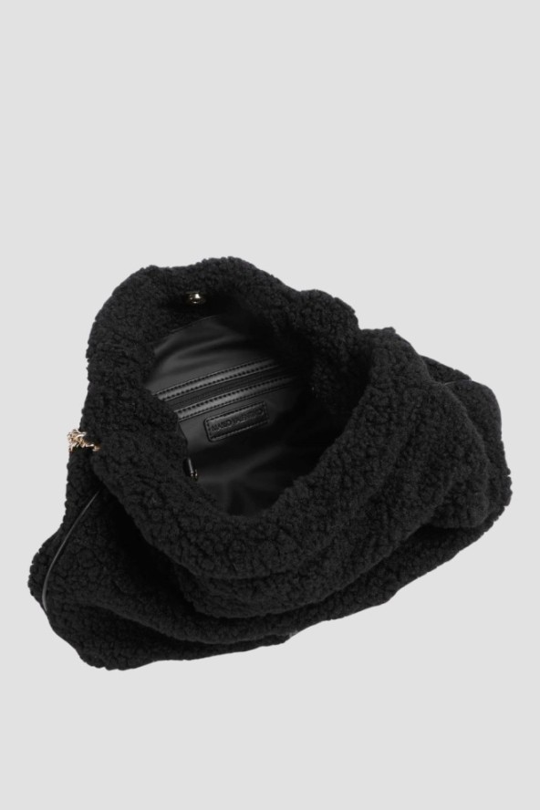 VALENTINO Duża czarna damska torebka worek Qube Hobo Bag