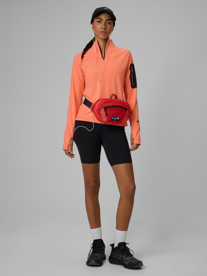 4F Bluza trekkingowa slim bez kaptura damska - pomarańczowa M