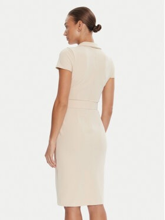 Rinascimento Sukienka koktajlowa CFC0125582003 Beżowy Slim Fit