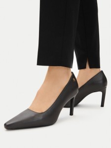 Tommy Hilfiger Czółenka Th Logo Lth Pump Slanted Hl FW0FW09008 Czarny