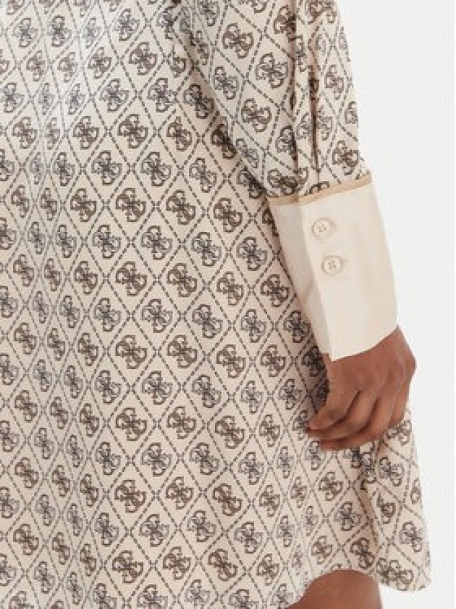 Guess Sukienka koszulowa W6RK90 WF1T2 Beżowy Regular Fit