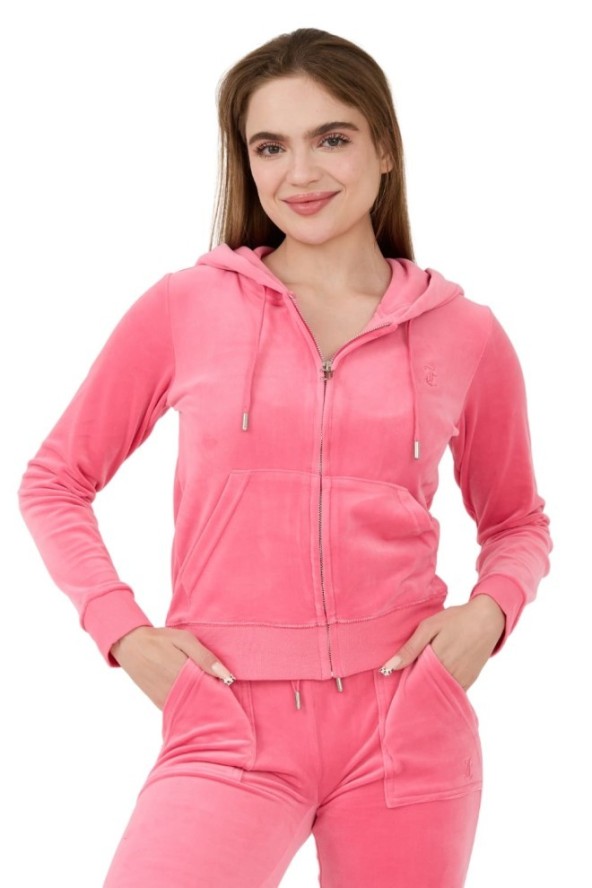 JUICY COUTURE Różowa damska bluza Robertson Hoodie, Rozmiar L