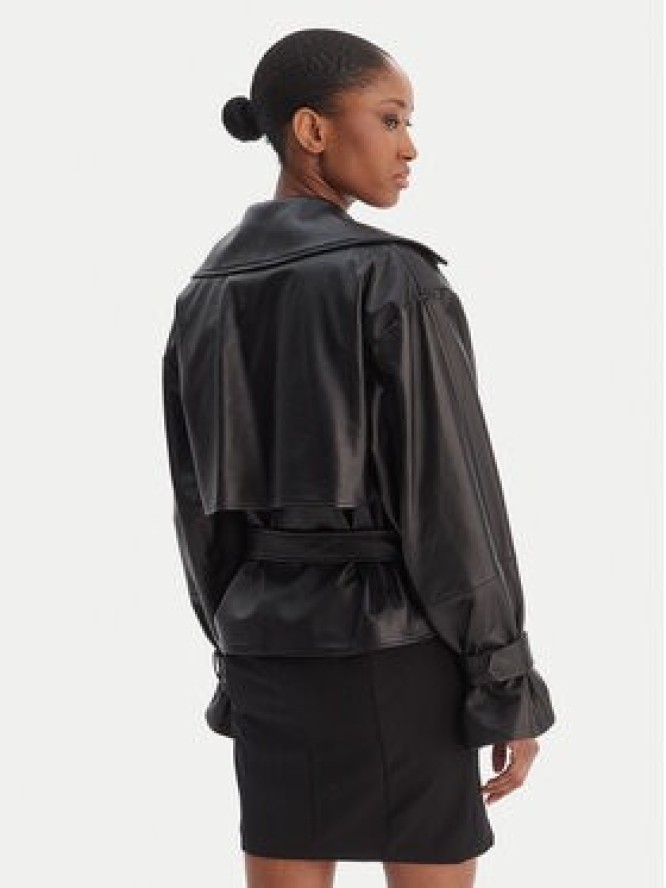 HUGO Kurtka skórzana Lanitte 50560068 Czarny Relaxed Fit