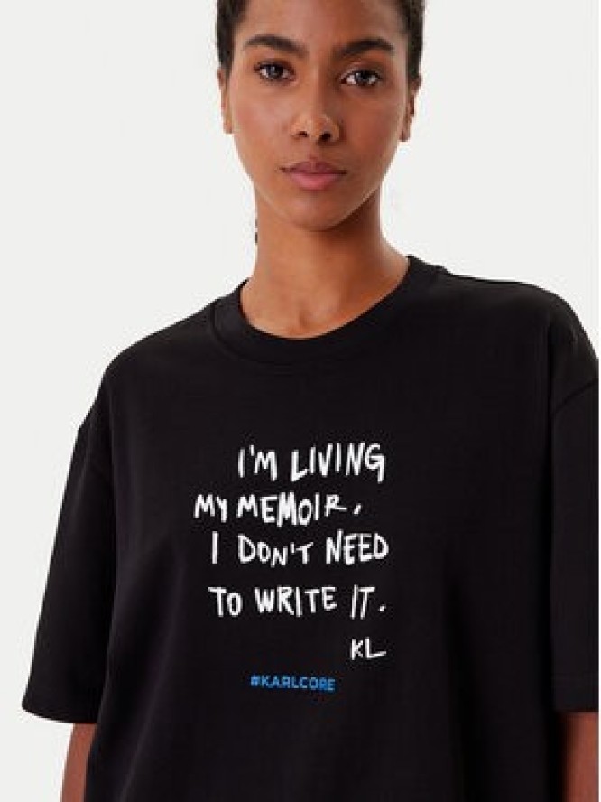 Karl Lagerfeld Jeans T-Shirt A4W17009 Czarny Relaxed Fit