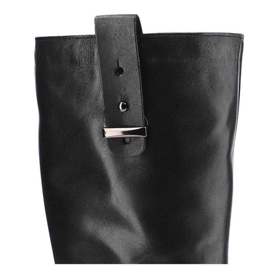 Czarne Kozaki Lemar Damskie Eleganckie Obuwie