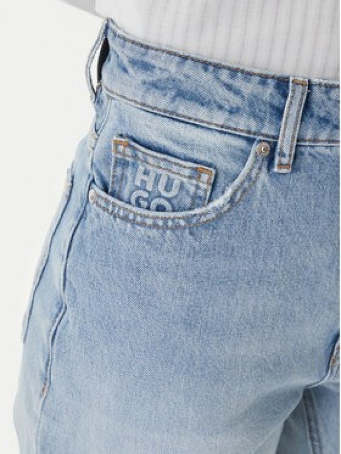 HUGO Jeansy Garlene 50556975 Błękitny Mom Fit