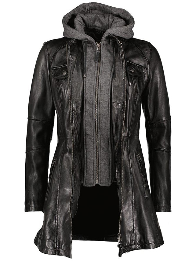 7eleven Skórzany płaszcz w kolorze czarnym rozmiar: 46