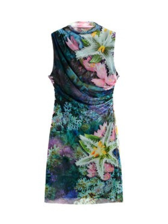 Desigual Sukienka letnia Carrington 26SWVK40 Zielony Slim Fit