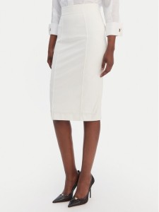 Elisabetta Franchi Spódnica ołówkowa GO-159-61E2-V360 Écru Regular Fit