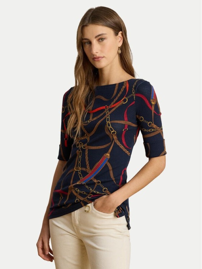 LAUREN RALPH LAUREN Bluzka 200P03722001 Granatowy Slim Fit