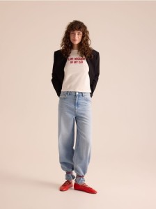 T-shirt z napisem - biały