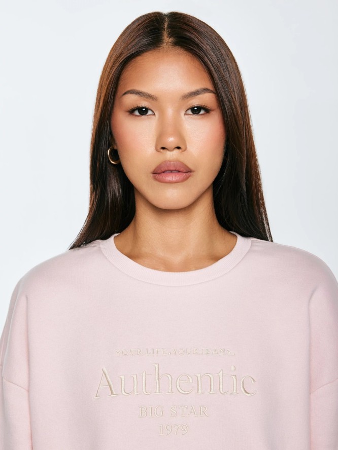 Bluza damska z haftem pudrowy róż Ellsa 600