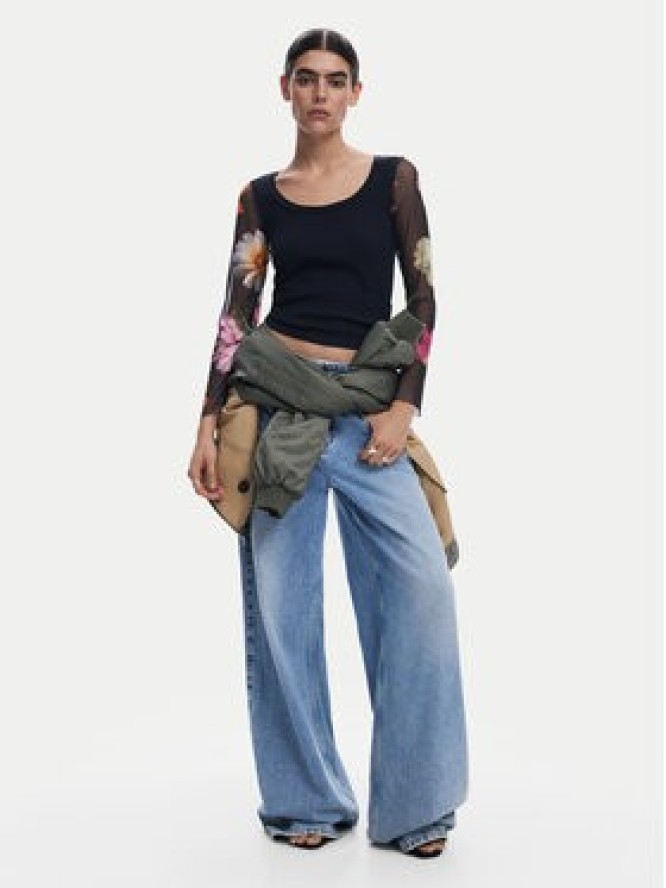 Desigual Bluzka Flint 25SWTK93 Czarny Slim Fit