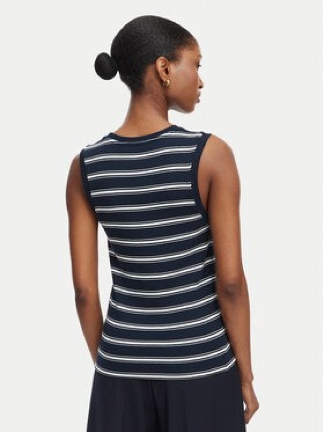Tommy Hilfiger Top Multistripe WW0WW50025 Granatowy Slim Fit