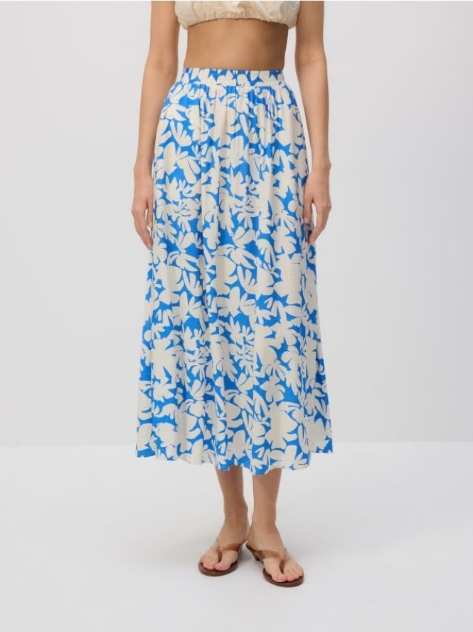 Spódnica midi z wiskozą - jasnoniebieski