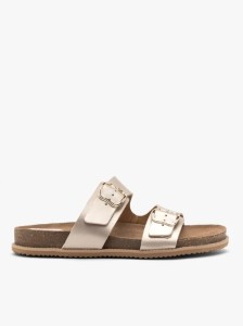 Platynowe płaskie klapki damskie