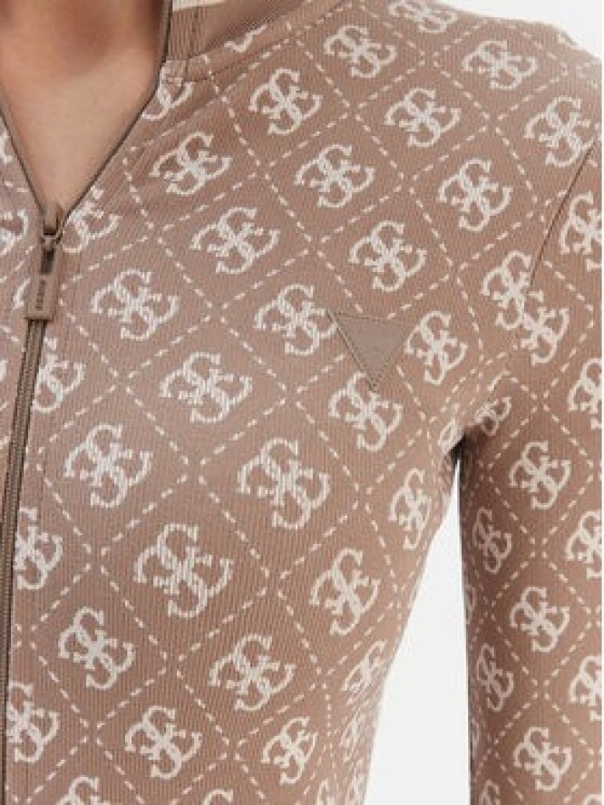 Guess Bluza V5BP08 K2000 Brązowy Slim Fit