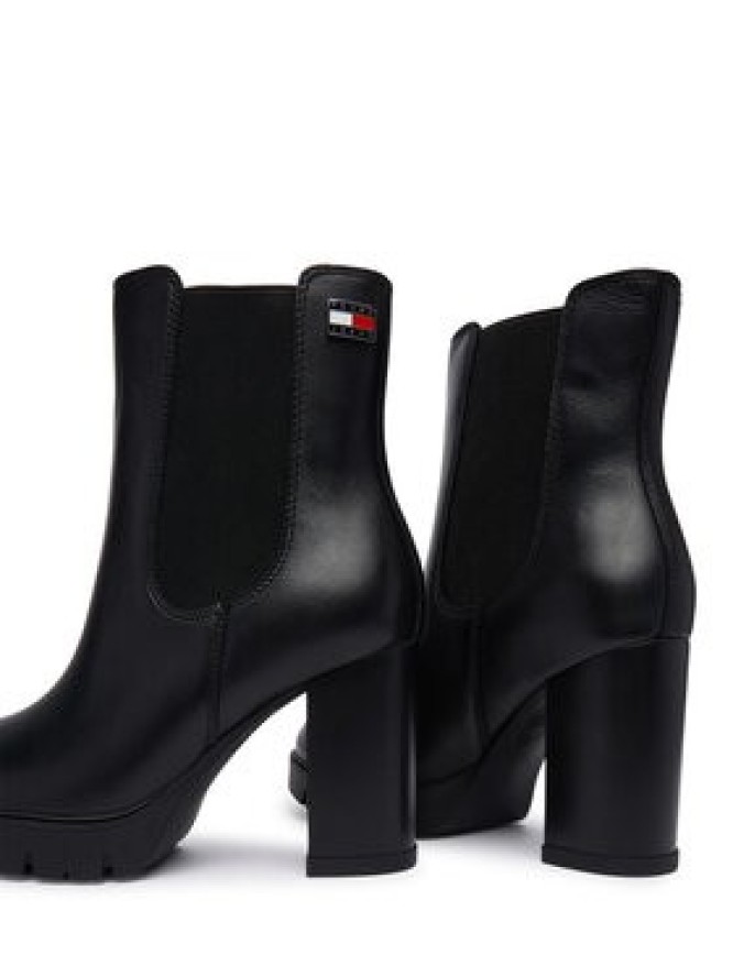 Tommy Jeans Botki Tjw Chelsea High Heel Boots EN0EN03112 Czarny