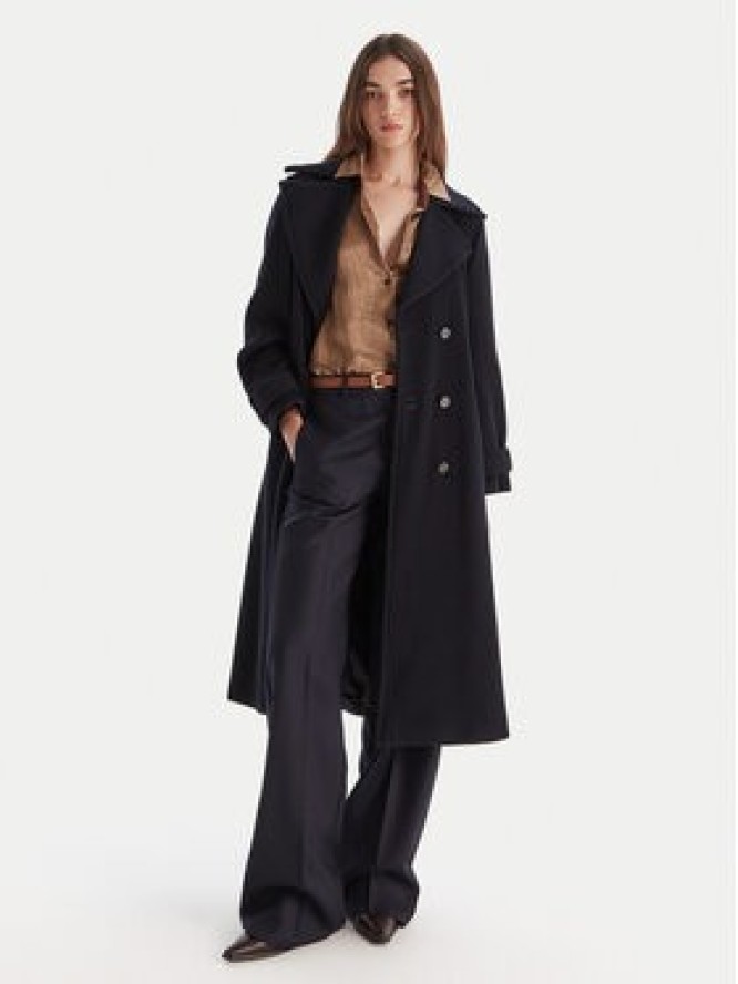 Marella Płaszcz wełniany Balcone 2523016112 Granatowy Regular Fit